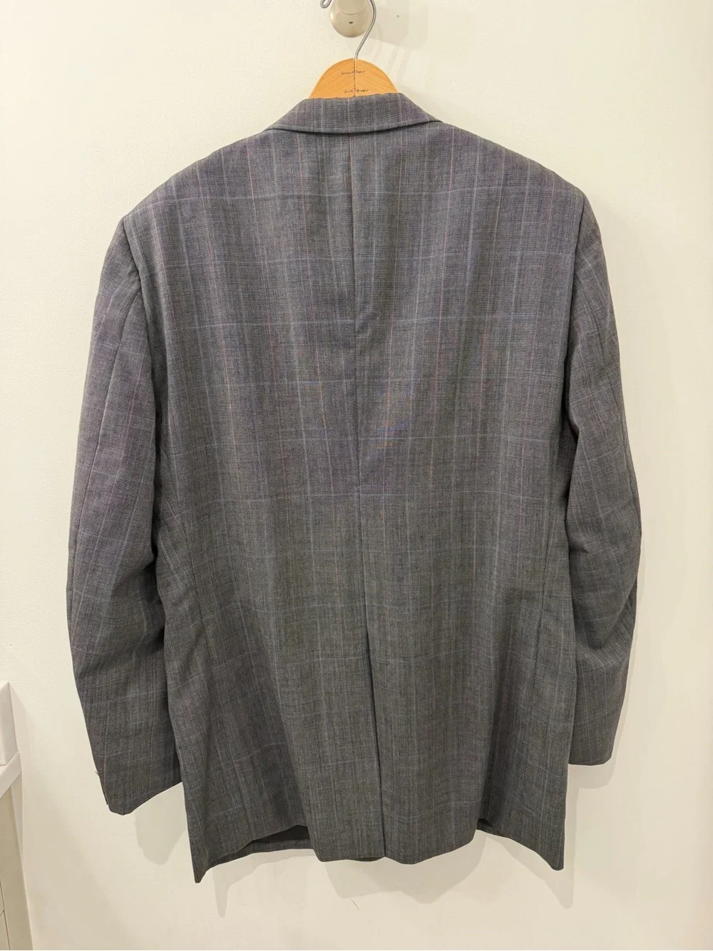 Vintage Hickey Freeman Charcoal Gray Windowpane Boardroom Collection Blazer